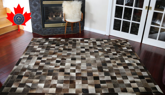 99852 Cowhide rug Patchwork Collection Quebecuir Premium SUPER BIG SIZE XXXL
