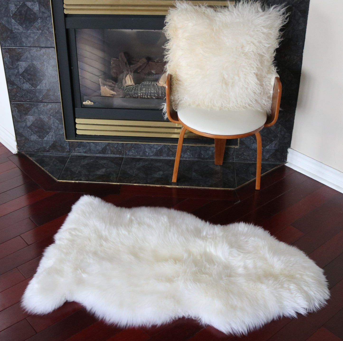 99855 Tapis GRAND peau de Mouton Sheepskin BIG SIZE Collection Quebecuir Premium IVORY      X 1