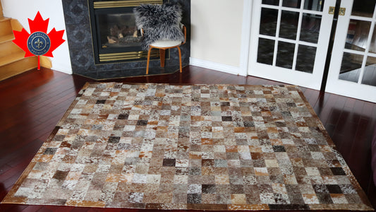99859 Cowhide rug Patchwork Collection Quebecuir Premium SUPER BIG SIZE XXXL