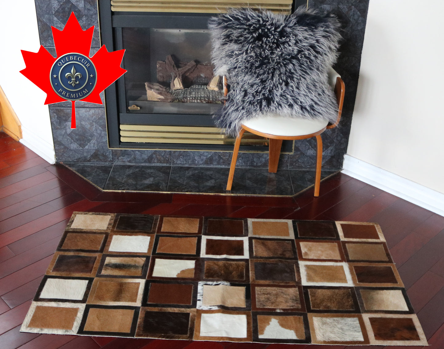 99866 Cowhide rug Patchwork Collection Quebecuir Premium