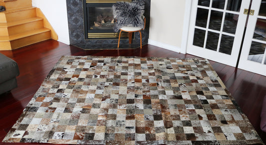 99875 Cowhide rug Patchwork Collection Quebecuir Premium SUPER BIG SIZE XXXL