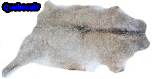 98242 - Cowhide Rug Tapis Peau de Vache GREY BROWN  SIZE XXL - Collection Quebecuir Premium