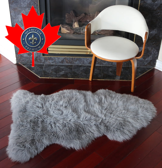 99883 Tapis GRAND peau de Mouton Sheepskin BIG SIZE Collection Quebecuir Premium GREY   X 1