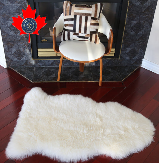 300949  Tapis GRAND peau de Mouton Sheepskin BIG SIZE Collection Quebecuir Premium IVORY  X 1