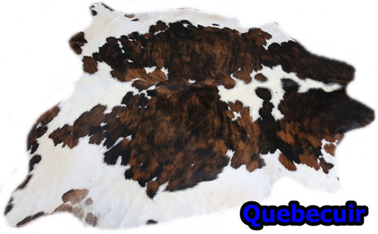 98262 - Cowhide Rug Tapis Peau de Vache SUPER BIG SIZE XXXL TRICOLOR - Collection Quebecuir Premium