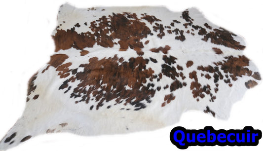 98276 - Cowhide Rug Tapis Peau de Vache TRICOLOR BIG SIZE XXL - Collection Quebecuir Premium
