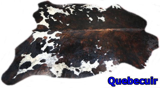 98339 - Cowhide Rug Tapis Peau de Vache BIG SIZE XXL  TRICOLOR  - Collection Quebecuir Premium