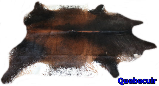 98348 - Cowhide Rug Tapis Peau de Vache  SUPER BIG SIZE XXXL  TRICOLOR  - Collection Quebecuir Premium