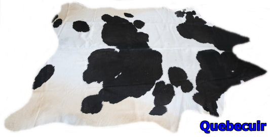 98355 - Cowhide Rug Tapis Peau de Vache  SUPER BIG SIZE XXXL BLACK & WHITE   - Collection Quebecuir Premium
