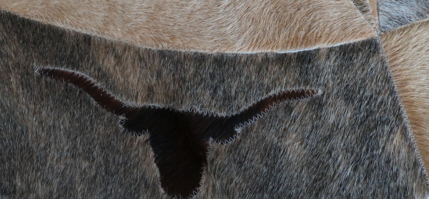 99961 Cowhide rug patchwork Collection Quebecuir Premium MANDALA ROUND  BIG SIZE XXL