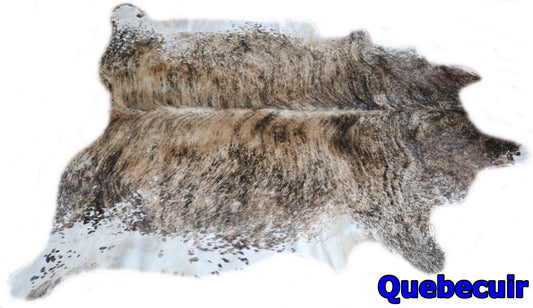 98426 - Cowhide Rug Tapis Peau de Vache BIG SIZE  XXL BRINDLE LIGHT  - Collection Quebecuir Premium