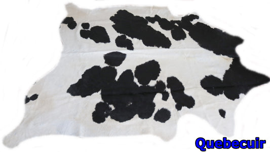 98429 - Cowhide Rug Tapis Peau de Vache BIG SIZE  XXL BLACK & WHITE- Collection Quebecuir Premium