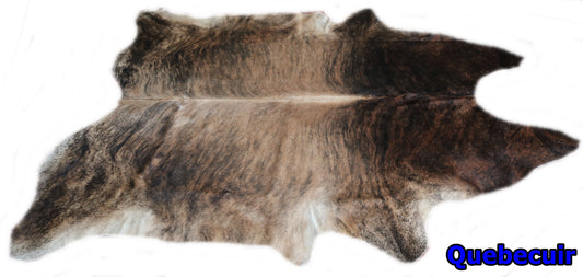 98430 - Cowhide Rug Tapis Peau de Vache  SUPER BIG SIZE XXXL BRINDLE LIGHT  - Collection Quebecuir Premium