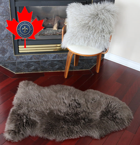 100033 Tapis GRAND peau de Mouton Sheepskin BIG SIZE Collection Quebecuir Premium BROWN  X 1