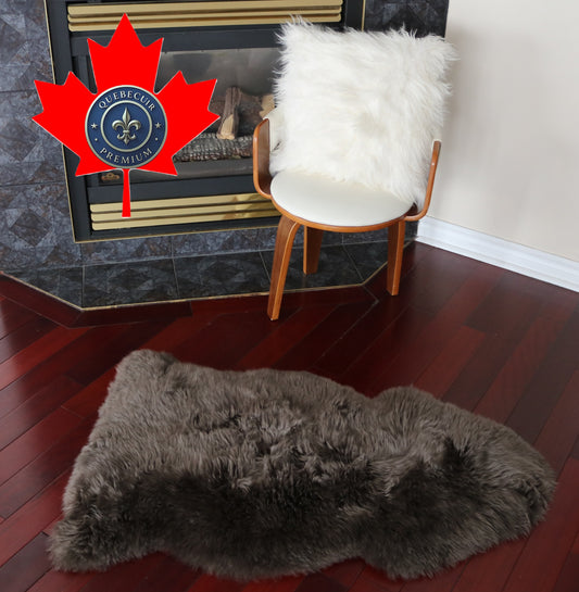 100035 Tapis GRAND peau de Mouton Sheepskin BIG SIZE Collection Quebecuir Premium BROWN  X 1