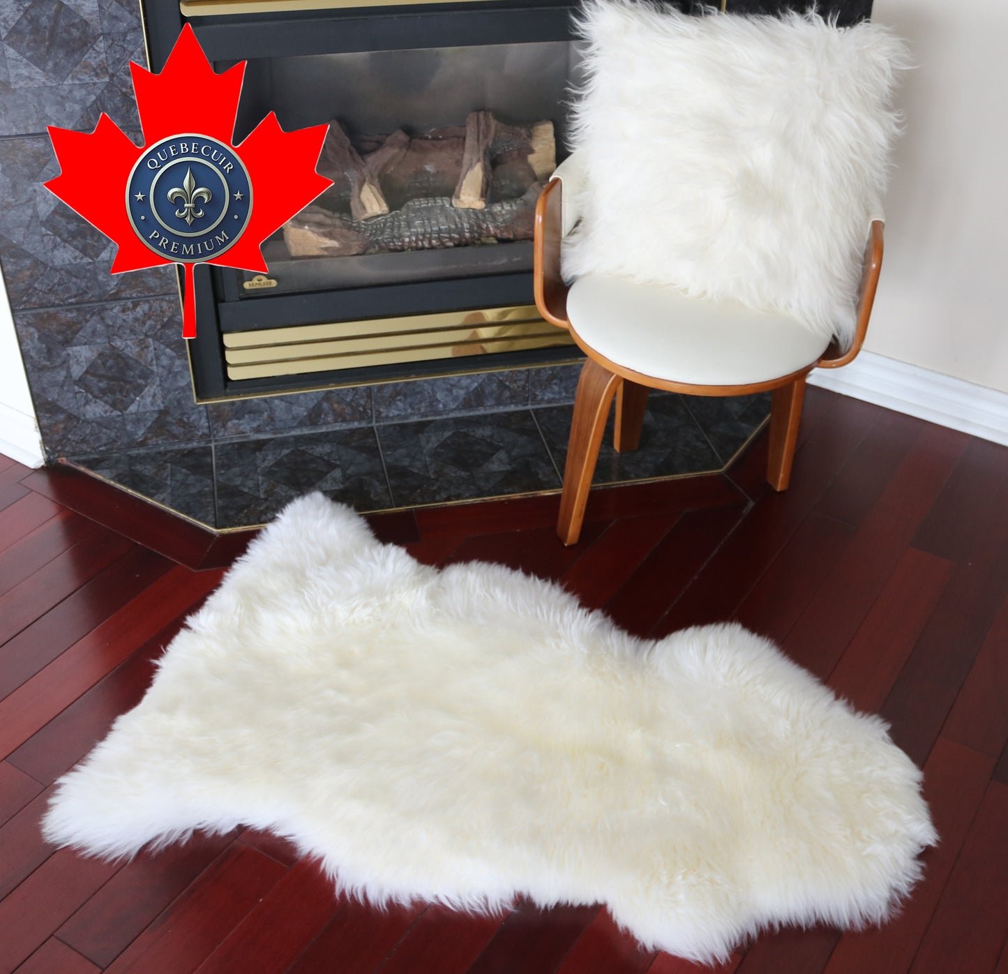 100036 Tapis GRAND peau de Mouton Sheepskin BIG SIZE Collection Quebecuir Premium IVORY   X 1