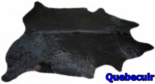 98477- Cowhide Rug Tapis Peau de Vache BIG SIZE  XXL BLACK - Collection Quebecuir Premium