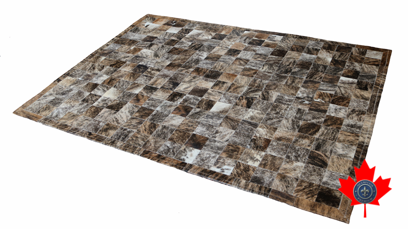 100050 Brindle Cowhide Patchwork Rug. Quebecuir Premium Collection.