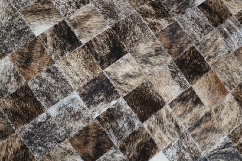 100050 Brindle Cowhide Patchwork Rug. Quebecuir Premium Collection.