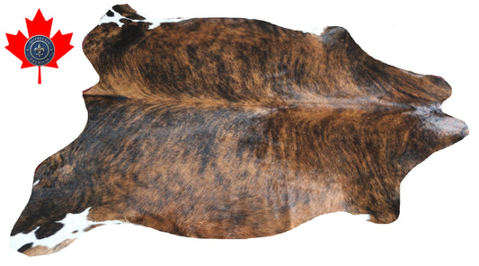 100107 A1  Cowhide Rug Tricolor Tapis peau de vache . Quebecuir Premium Collection.