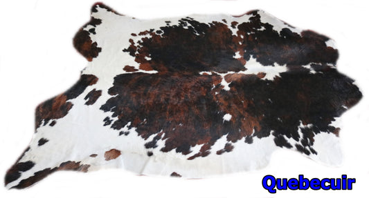 98541 - Cowhide Rug Tapis Peau de Vache  SUPER  BIG SIZE XXXL   TRICOLOR  - Collection Quebecuir Premium