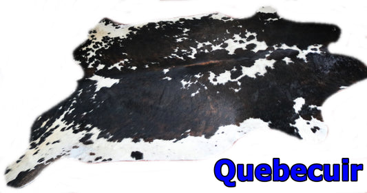 98542 - Cowhide Rug Tapis Peau de Vache  SUPER  BIG SIZE XXXL   TRICOLOR  - Collection Quebecuir Premium