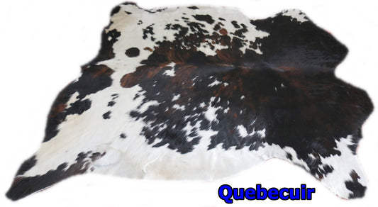 98548 - Cowhide Rug Tapis Peau de Vache  SUPER  BIG SIZE XXXL   TRICOLOR  - Collection Quebecuir Premium