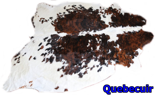98549 - Cowhide Rug Tapis Peau de Vache  SUPER  BIG SIZE XXXL   TRICOLOR  - Collection Quebecuir Premium