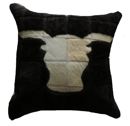 301092 Coussin Peau de Vache Cowhide Pillow WESTERN STYLE  Collection Quebecuir Premium