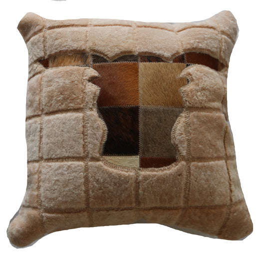 301093 Coussin Peau de Vache Cowhide Pillow WESTERN STYLE  Collection Quebecuir Premium