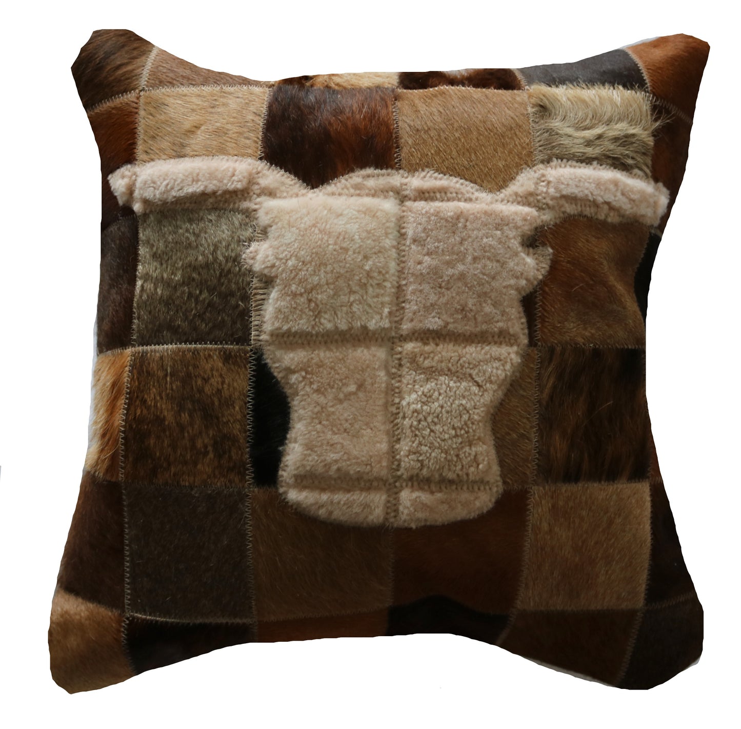301111 Coussin Peau de Vache Cowhide Pillow WESTERN STYLE  Collection Quebecuir Premium