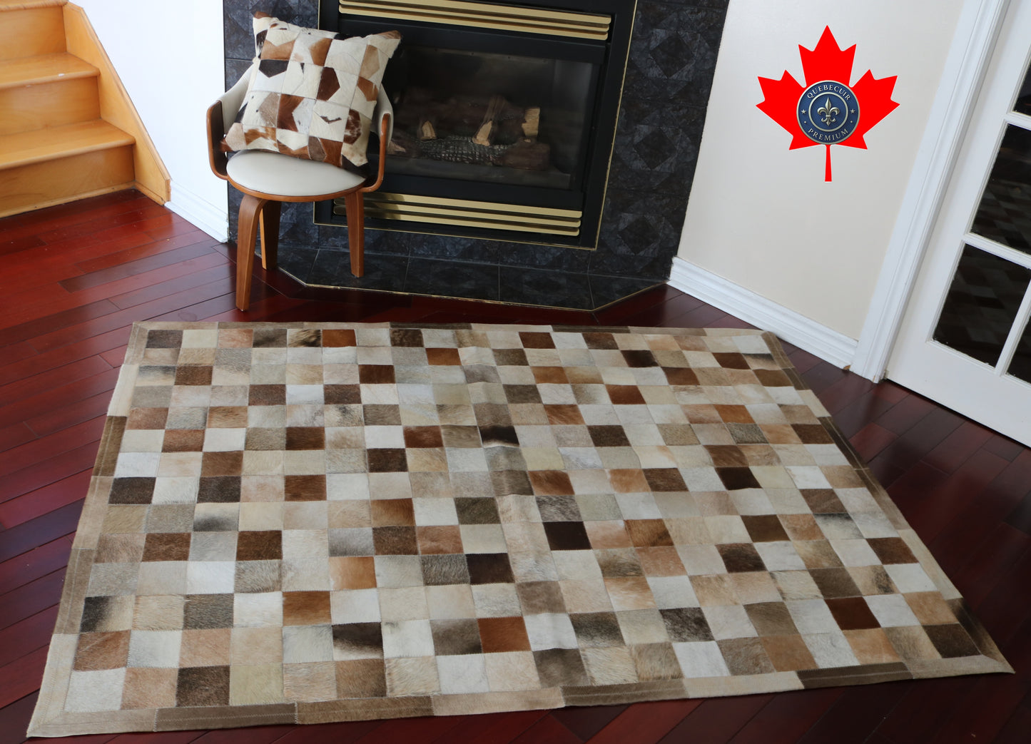 301134 Cowhide rug Patchwork Collection Quebecuir Premium