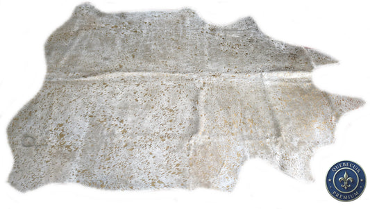 98579 - Cowhide Rug Tapis Peau de Vache  GOLDEN METALLIC   - Collection Quebecuir Premium
