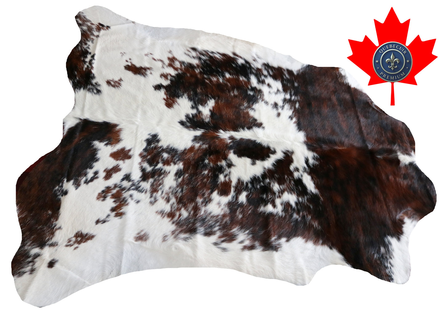 100125 Cowhide rug TRICOLOR   Collection Quebecuir Premium