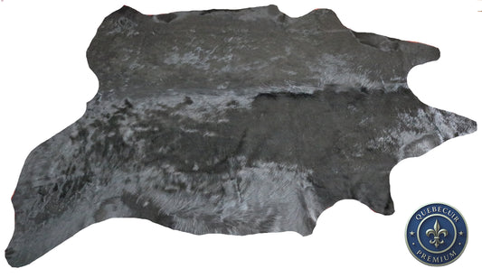 98614 - Cowhide Rug Tapis Peau de Vache  BLACK DYED    - Collection Quebecuir Premium