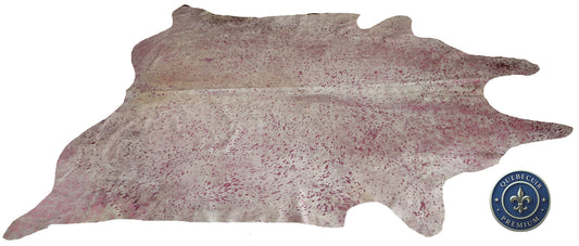 98620 - Cowhide Rug Tapis Peau de Vache PINK   METALLIC SUPER  BIG  SIZE XXXL - Collection Quebecuir Premium