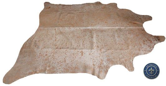 98621 - Acid Wash Cowhide Rug Tapis Peau de Vache   COOPER METALLIC SUPER  BIG  SIZE XXXL - Collection Quebecuir Premium
