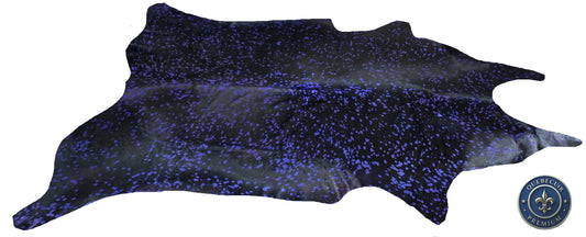 98626 - Cowhide Rug Tapis Peau de Vache BLUE ACID WASH SUPER  BIG  SIZE XXXL - Collection Quebecuir Premium