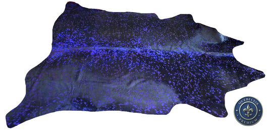 98628 - Cowhide Rug Tapis Peau de Vache BLUE ACID WASH SUPER  BIG  SIZE XXXL - Collection Quebecuir Premium