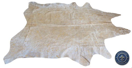 98634 - Cowhide Rug Tapis Peau de Vache   GOLDEN  METALLIC SUPER  BIG  SIZE XXXL - Collection Quebecuir Premium