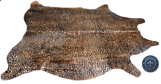 98635 - Cowhide Rug Tapis Peau de Vache   LEOPARD - Collection Quebecuir Premium