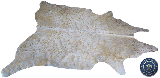 98642- Cowhide Rug Tapis Peau de Vache  GOLDEN    METALLIC SUPER  BIG  SIZE XXXL - Collection Quebecuir Premium