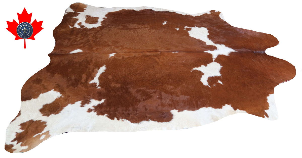 100382 - SUPER BIG  SIZE XXXL BROWN & WHITE     Cowhide Rug - Quebecuir Premium Collection