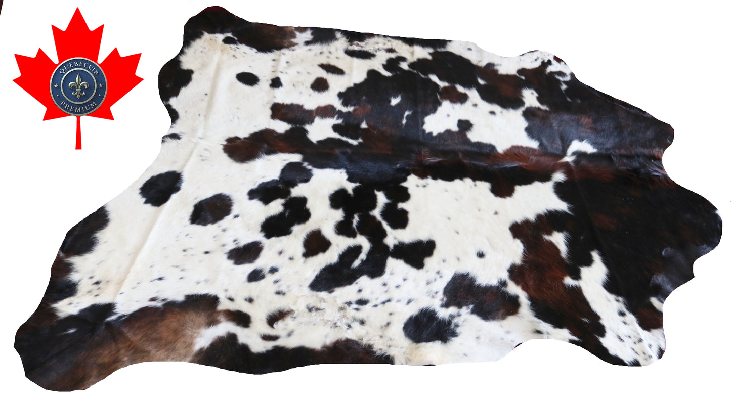 100138- SUPER BIG  SIZE XXXL Tricolor Cowhide Rug - Quebecuir Premium Collection