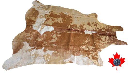 98679 - Cowhide Rug Tapis Peau de Vache    GOLDEN  METALLIC   - Collection Quebecuir Premium