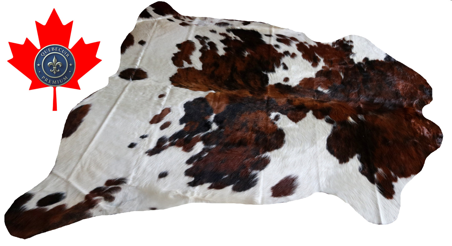 100140- SUPER BIG  SIZE XXXL Tricolor Cowhide Rug - Quebecuir Premium Collection