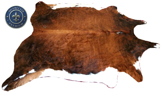 98707- Cowhide Rug Tapis Peau de Vache  BIG  SIZE XL TRICOLOR  - Collection Quebecuir Premium