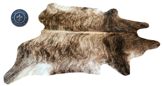 98708- Cowhide Rug Tapis Peau de Vache  BIG  SIZE XL BRINDLE LIGHT  - Collection Quebecuir Premium