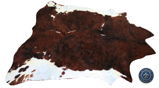 98712 - Cowhide Rug Tapis Peau de Vache  BIG  SIZE XL-TRICOLOR   Collection Quebecuir Premium