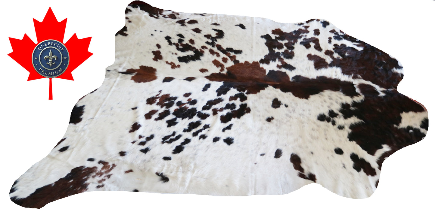 100155- SUPER BIG  SIZE XXXL Tricolor Cowhide Rug - Quebecuir Premium Collection